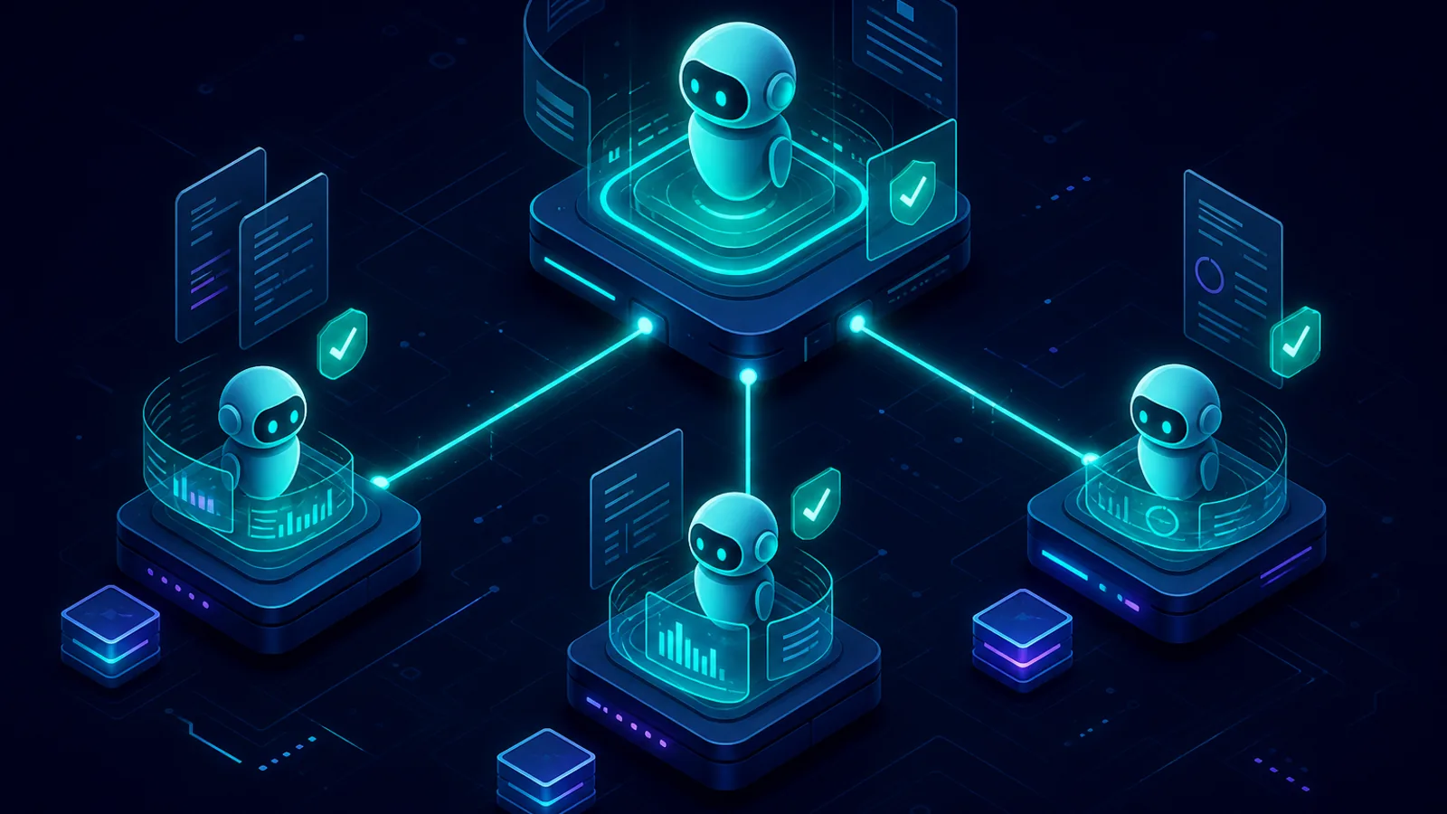 OrqForge agent delegation — specialist agents collaborating on a governed enterprise workflow