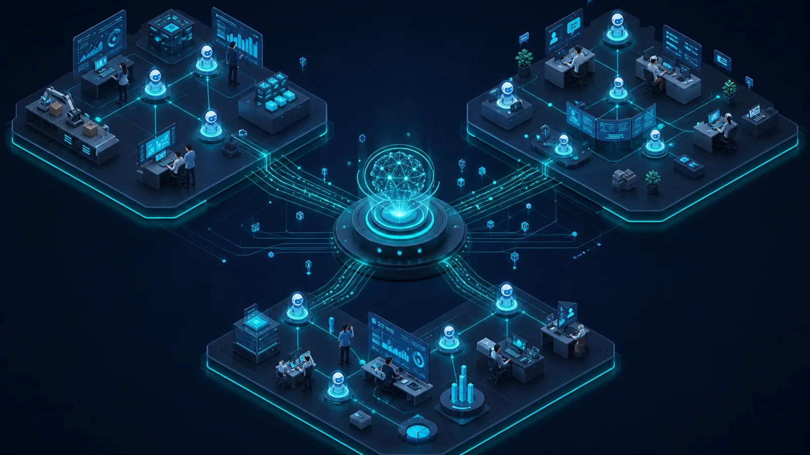 Enterprise workspaces connected by OrqForge agent networks